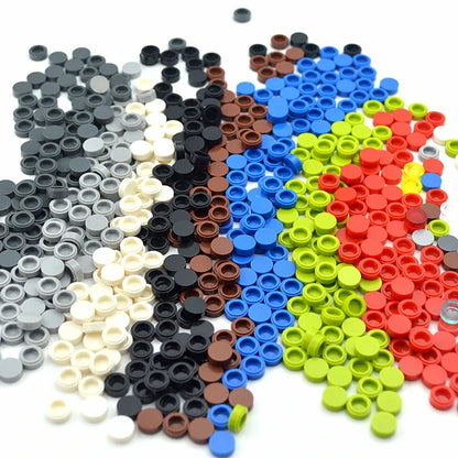 450PCS Round 1x1 Flat Stud Building Block Accessories – Colorful MOC-Compatible Creative Toy Parts Set for DIY Construction