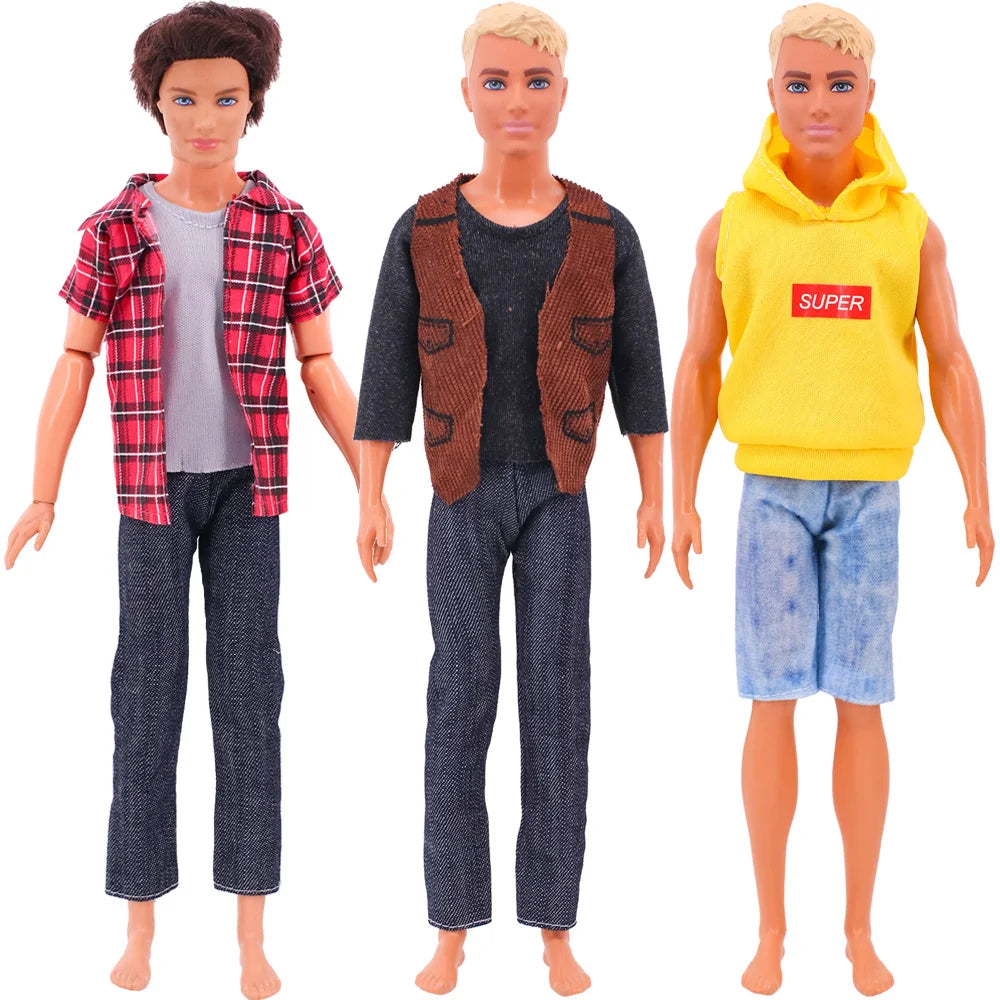 Ken Doll Accessories Set – Clothes, Shoes, Surfboard, Guitar, Violin & More for Kids Birthday Gift