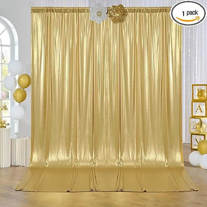 5x10ft Laser Glitter Backdrop Curtain – Wedding, Birthday & Christmas Photography Background Decor (1 Panel)