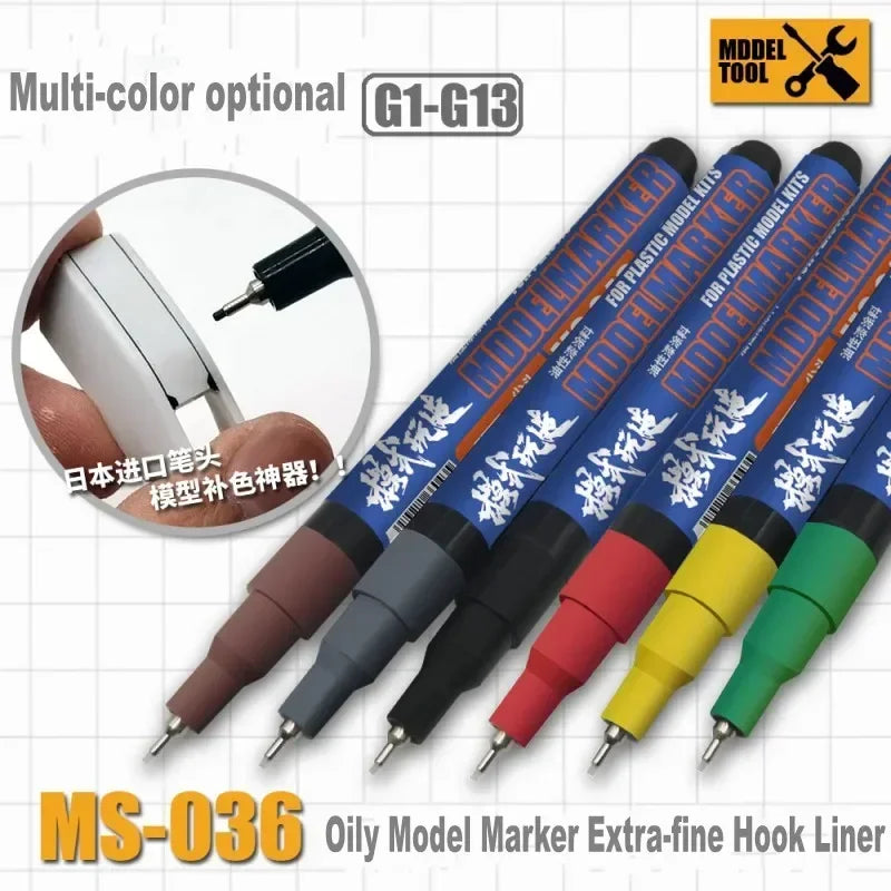 MS043 Extra-Fine Oily Model Marker Hook Liner – Precision Painting Tool for Military Model Building & DIY Hobbies