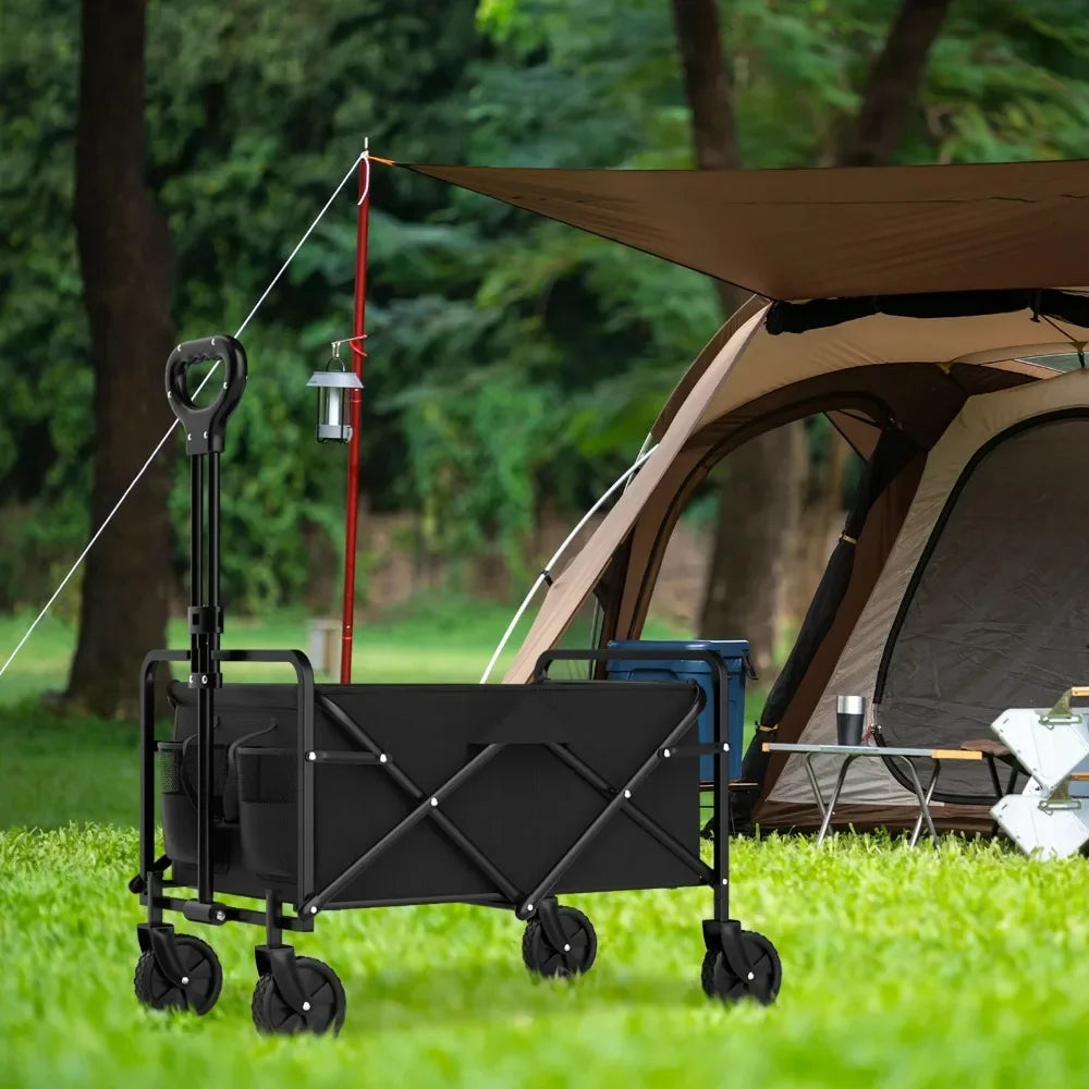 Outdoor Camping Handcart – Foldable Wheels for Easy One-Hand Operation, Portable Cargo Transport for Hiking & Adventures