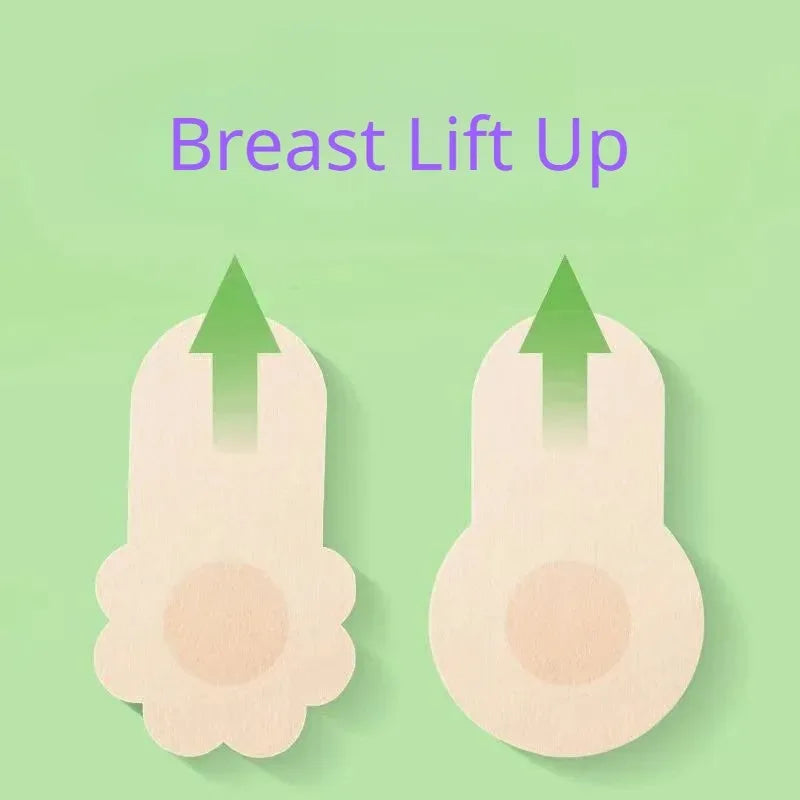 10-Piece Invisible Breast Lift Tape - Adhesive Nipple Covers and Bra-Free Breast Support Stickers