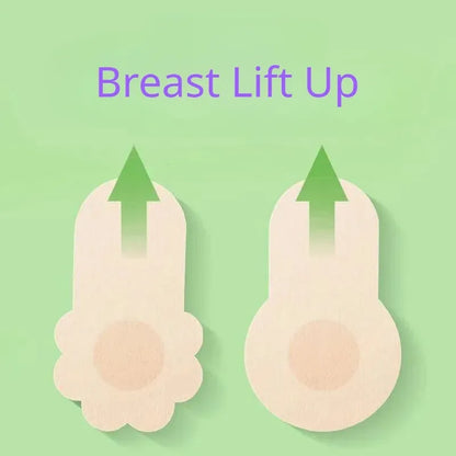 10-Piece Invisible Breast Lift Tape - Adhesive Nipple Covers and Bra-Free Breast Support Stickers