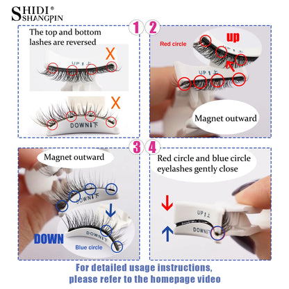 Reusable Magnetic Eyelashes Set – Natural Curly Fluffy False Lashes with Tweezers, No Glue Needed Makeup
