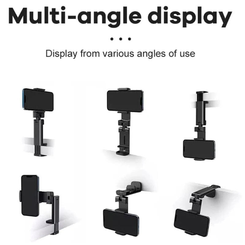 Portable Airplane Phone Holder Clip | Foldable Travel Stand for iPhone, Samsung, Google, Mi | Seat & Desk Mount Support