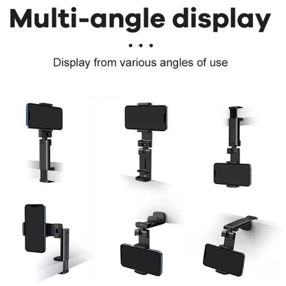Portable Airplane Phone Holder Clip | Foldable Travel Stand for iPhone, Samsung, Google, Mi | Seat & Desk Mount Support