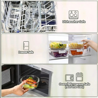 30-Piece Glass Food Storage Container Set — Airtight Meal Prep Containers with Upgraded Snap-Lock Lids, Oven Safe