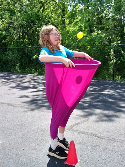 Giant Outdoor Yard Game Set — Kid, Adult & Granny Pants Marker Cones with Sensory Tossing Ball for Family Reunions and Field Games