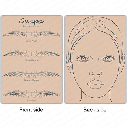 Silicone Practice Skin for Permanent Makeup — Double-Sided Latex Sheet with Brows Design for Hair Stroke Training