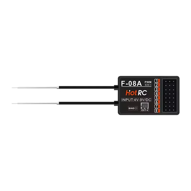 HOTRC DS800 8CH 2.4GHz Radio System - Transmitter Remote Controller with F-08A Receiver for RC Car Boat