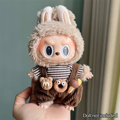 Fashion Labubu Clothes Outfit – Ropa Doll Accessories Suspenders Suit for 15cm & 17cm Labubu V1/V2 Plush Dolls