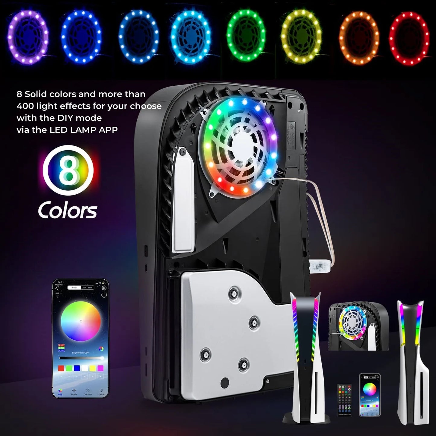 RGB LED Light Strip for PS5 Slim & PS5 Pro Console – Gaming Atmosphere Lighting for PlayStation 5 Setup