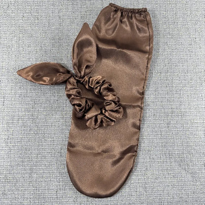 Cute Rabbit Ear Headband – Satin Bunny Knot Hairband for Women & Girls, Elastic Bowknot Hair Accessory