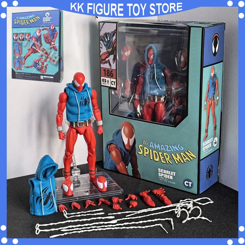 CT Toys Mafex 186 Scarlet Spider Action Figure – Amazing Spider-Man Comic Anime Model Gift Toy