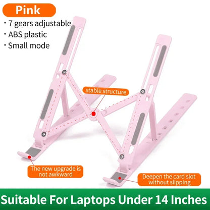 Adjustable Foldable Laptop Stand – Portable Notebook & Tablet Holder for MacBook, iPad & Computer Monitor Desk Support