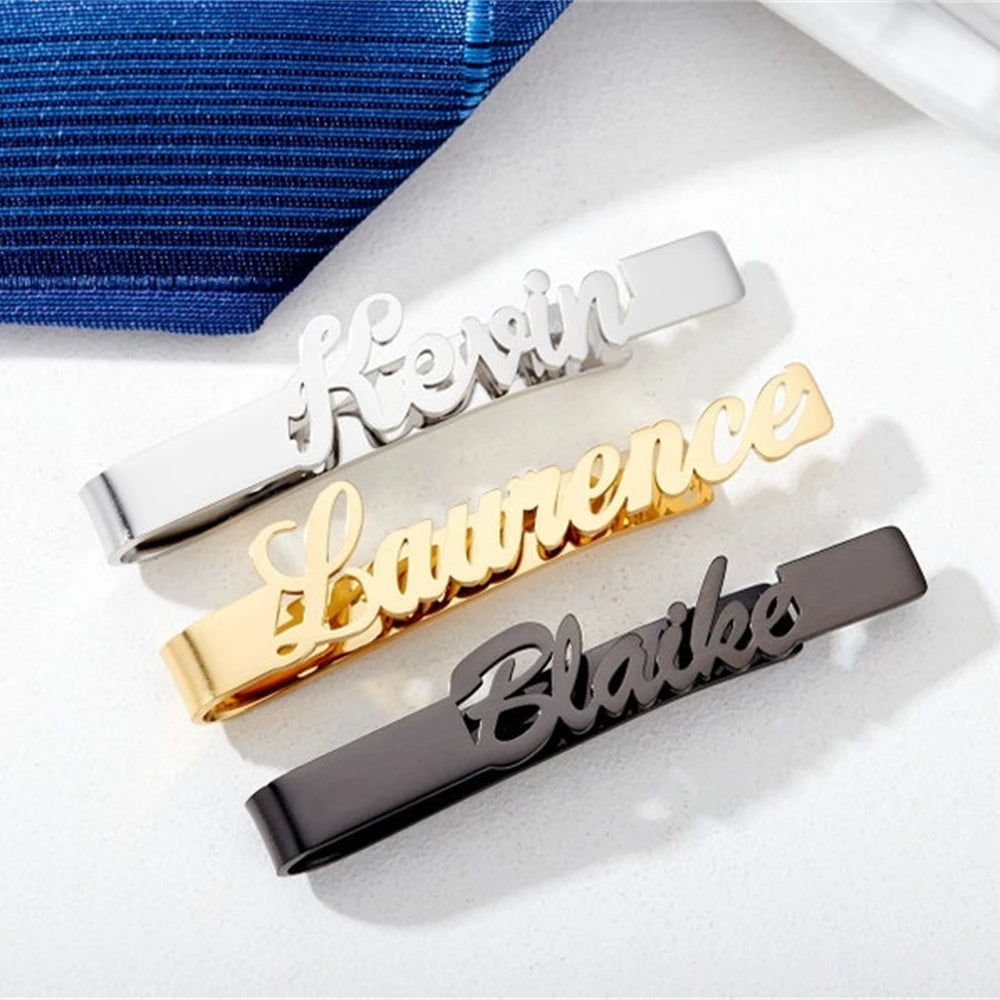 Personalized Tie Clip for Men – Custom Name Stainless Steel Tie Bar, Perfect for Husband & Groomsmen Gifts
