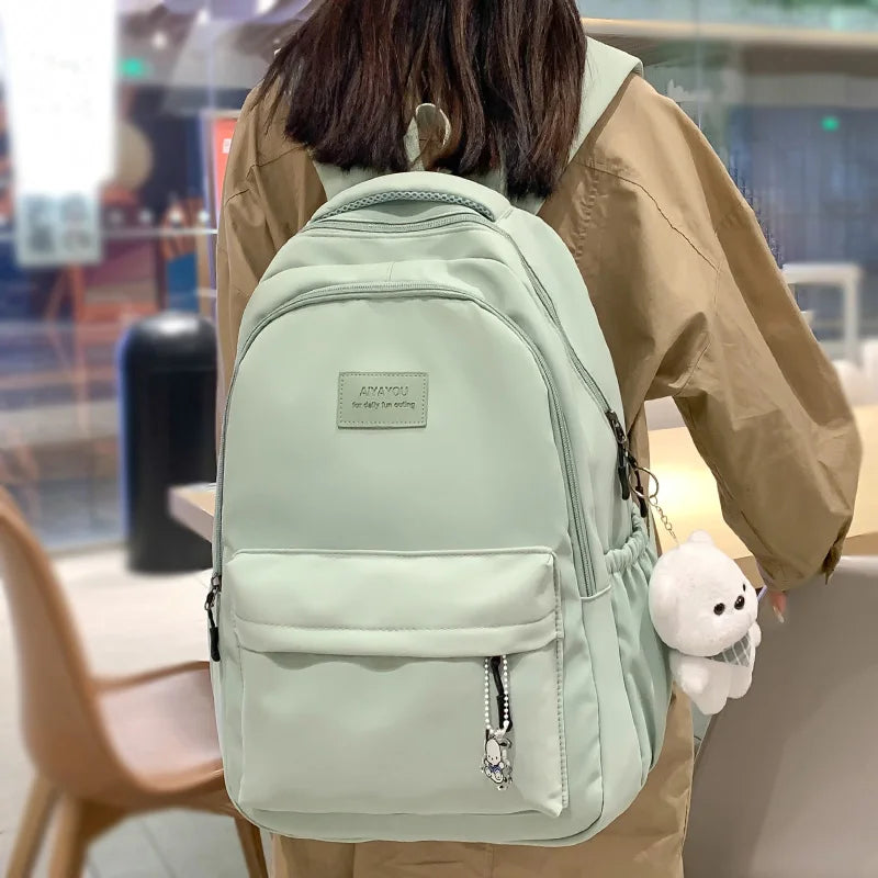New Women's Fashion Backpack - High Capacity, Waterproof College Bag for Girls, Trendy Laptop School Bag, Cute Travel Book Bag