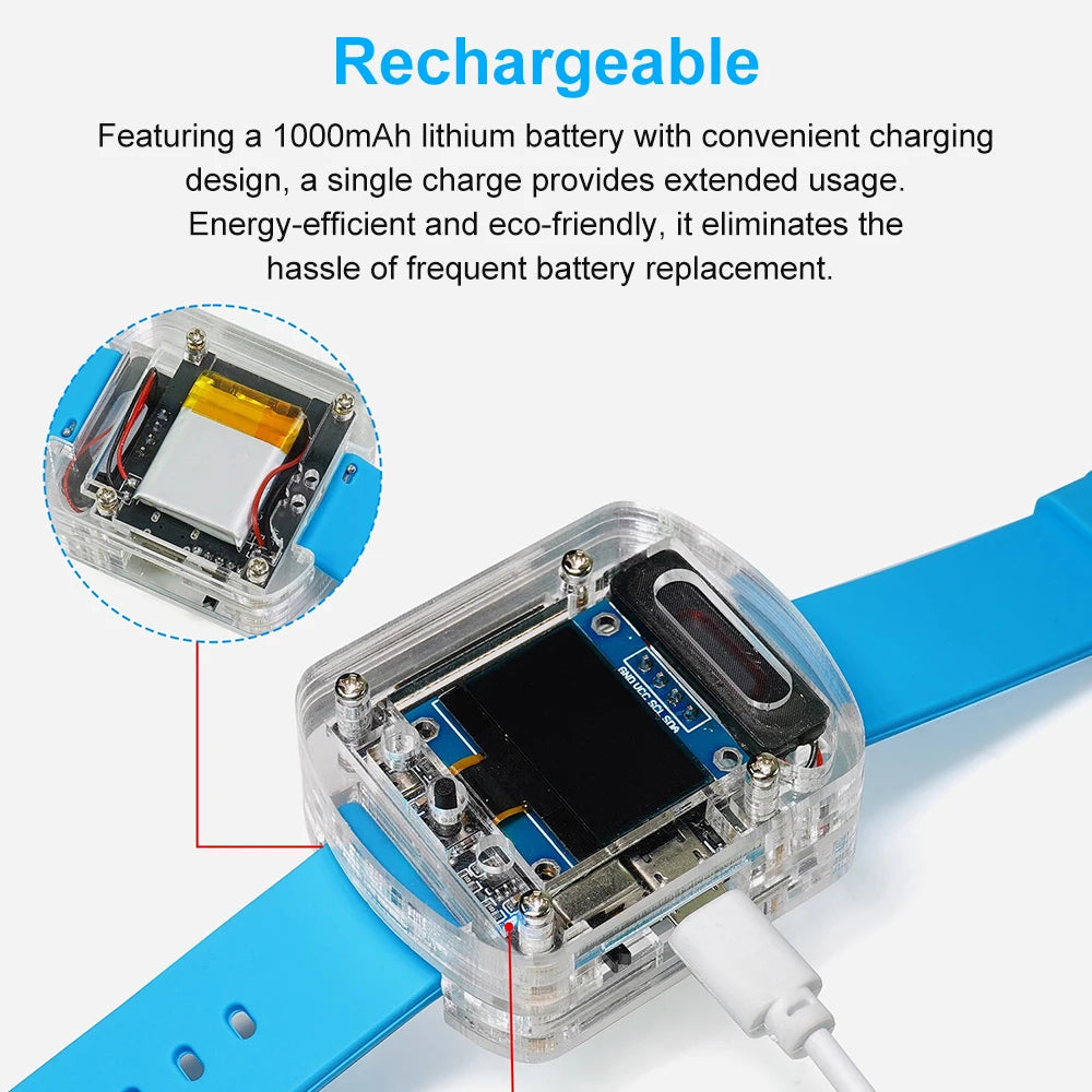 Xiaozhi AI Electronic Voice Watch Kit – ESP32-S3 N16R8 Development Board with OLED Screen for AI Robot