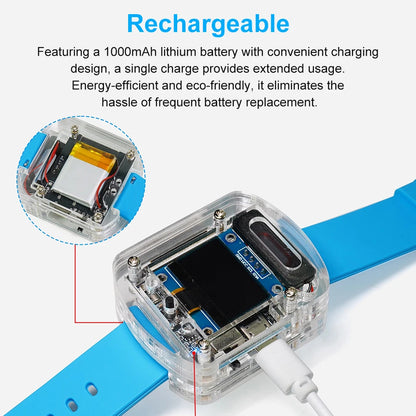 Xiaozhi AI Electronic Voice Watch Kit – ESP32-S3 N16R8 Development Board with OLED Screen for AI Robot