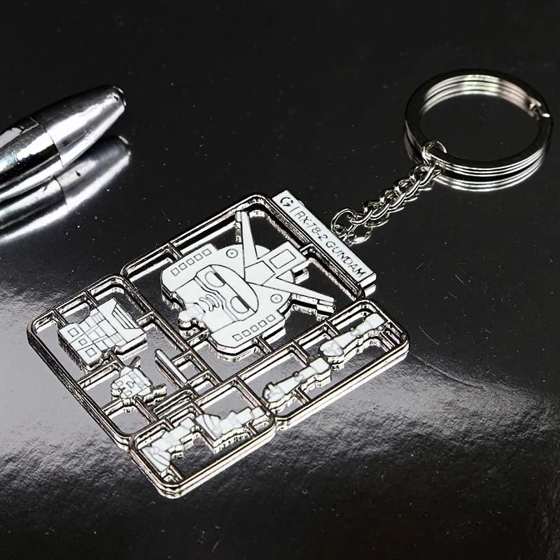 GUNDAM Metal Keychain - Glow-in-the-Dark Anime Pendant for Backpacks and Kids' Gifts