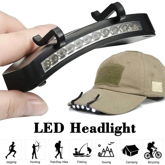HOMEFISH Super Bright LED Clip On Cap Light - Outdoor Headlamp Torch for Fishing, Camping & Hunting