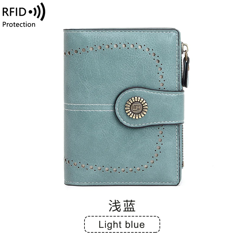 Fashionable Women’s Retro Short Wallet – PU Leather Multifunctional Handbag with Large Capacity, Multi-Card Slot & Coin Pocket