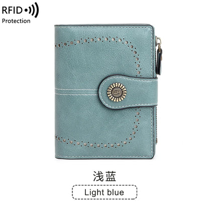 Fashionable Women’s Retro Short Wallet – PU Leather Multifunctional Handbag with Large Capacity, Multi-Card Slot & Coin Pocket
