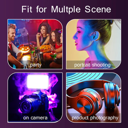 Dynamic RGB LED Camera Light Kit: Full Color Output, Dimmable Panel Light (2500K-8500K) CRI 95+