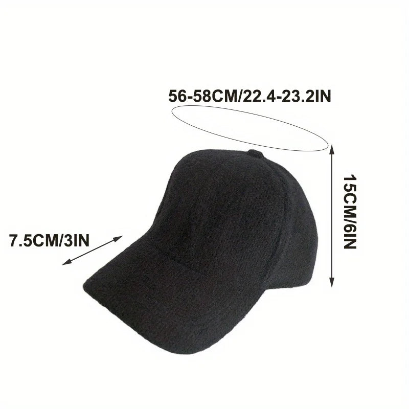 Warm Rabbit Fur Snapback Cap – Adjustable Windproof Baseball Hat for Men & Women, Autumn/Winter Outdoor Travel