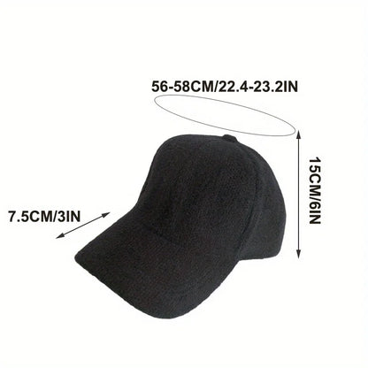 Warm Rabbit Fur Snapback Cap – Adjustable Windproof Baseball Hat for Men & Women, Autumn/Winter Outdoor Travel