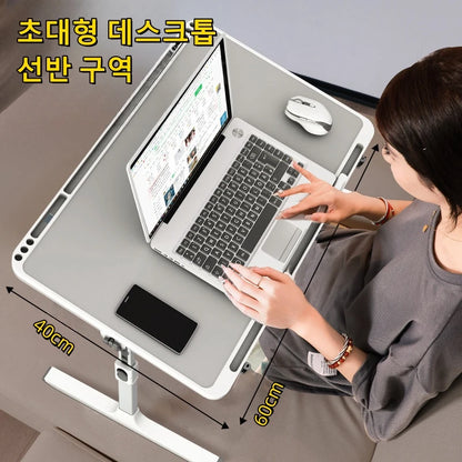 Adjustable Laptop Bed Tray Table – Portable Foldable Standing Desk with Storage Drawer for Sofa & Lap Use