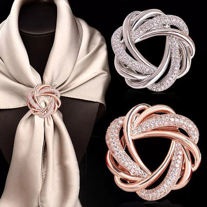 Trendy Vintage Rhinestone Flower Scarf Buckle: Pearl Crystal Scarf Ring for Women - Hollow Scarves Brooch Jewelry Accessory