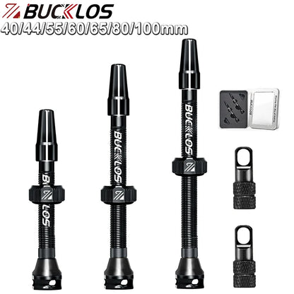BUCKLOS Tubeless Presta Valve 40–100mm — CNC Aluminum Alloy Bike Valve for Road & MTB