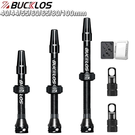 BUCKLOS Tubeless Presta Valve 40–100mm — CNC Aluminum Alloy Bike Valve for Road & MTB