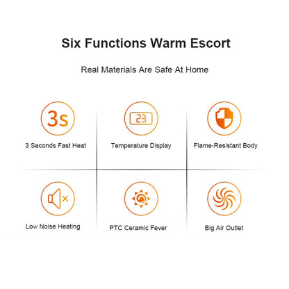 Portable Electric PTC Ceramic Heater — Mini Hot Air Fan for Home, Desktop, or Wall Mount Winter Heating