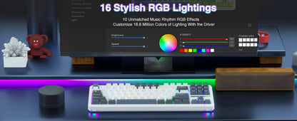 AULA F87 Pro 75% TKL Mechanical Gaming Keyboard – Wireless, Hot-Swap, RGB, Bluetooth, Gasket Mount, New 2024 Colors