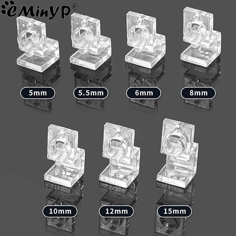 4Pcs Aquarium Lid Cover Support Clips - Acrylic Bracket Clamps for 5.5mm~15mm Wall Thickness Fish Tank - Stand Supplies