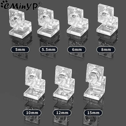 4Pcs Aquarium Lid Cover Support Clips - Acrylic Bracket Clamps for 5.5mm~15mm Wall Thickness Fish Tank - Stand Supplies