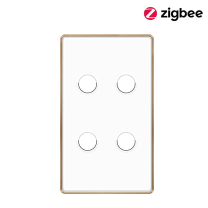 Tuya ZigBee Smart Touch Light Switch (1/2/3/4 Gang) – Aluminum Alloy Wall Switch with Neutral Wire, Smart Life App, Alexa & Google Home Control