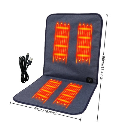 USB Heated Seat Cushion - 3-Level Adjustable Heating Pad with 10-Hour Auto Shut-Off for Home, Office and Outdoor Use