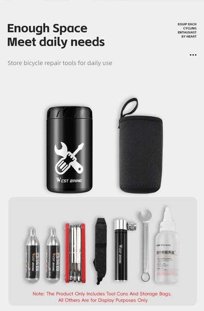 WEST BIKING Bicycle Repair Tool Capsule – Portable Waterproof Toolkit with Bottle Cage for MTB & Road Bikes