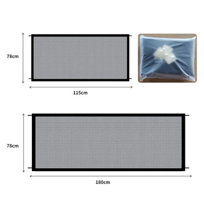 Pet Dog Barrier Fence – Folding Breathable Mesh Playpen with 4 Hooks for Safety, Isolation & Stairs Gate