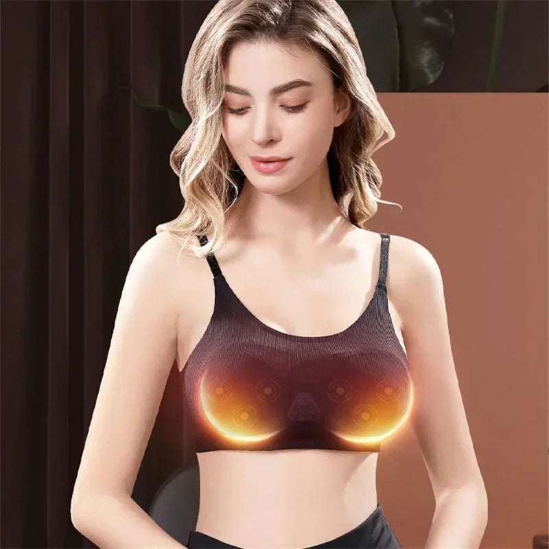 Electric Wireless Breast Massage Bra – Hot Compress Chest Care & Enhancement Massager