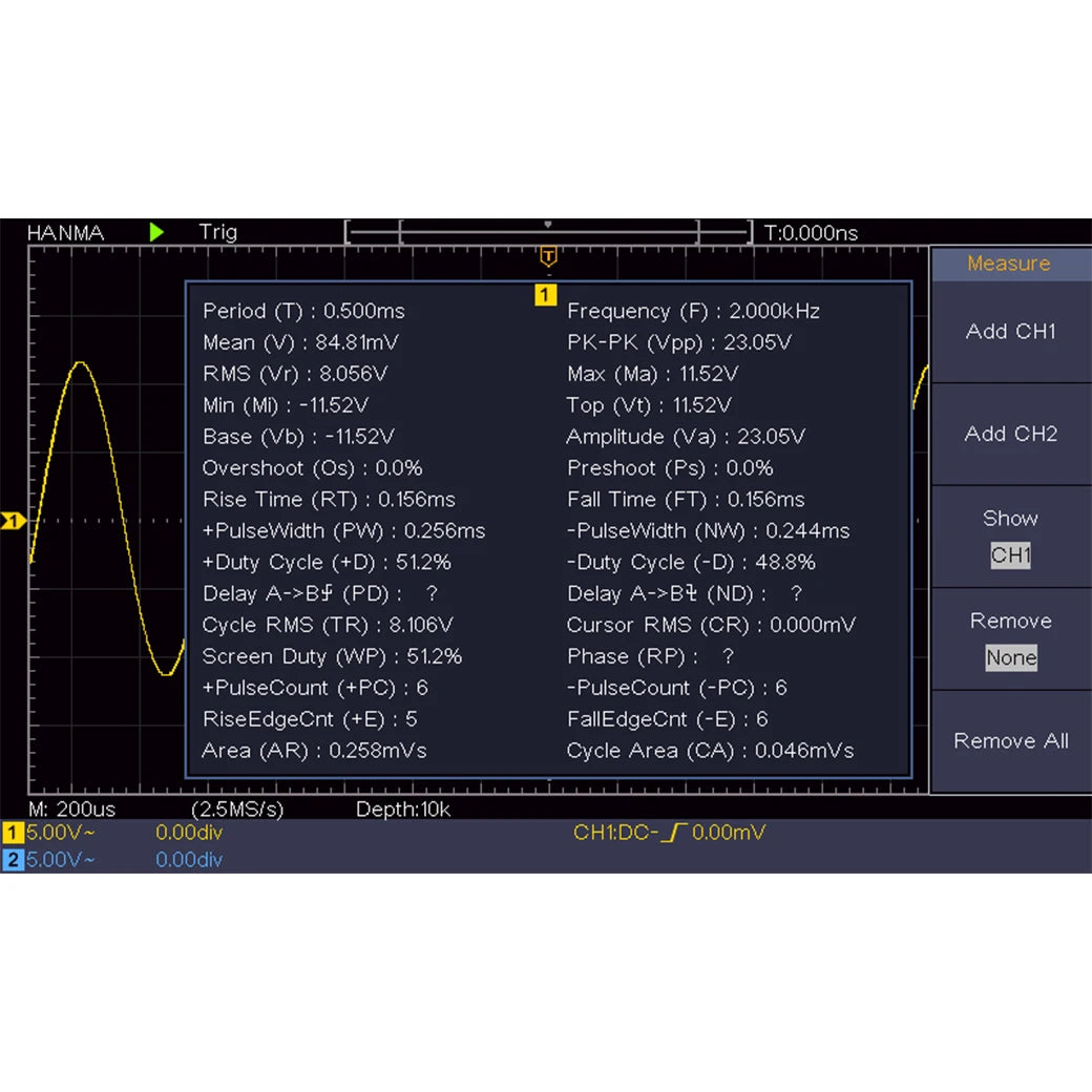Hanmatek Digital Oscilloscope – 2/4 Channel 110MHz Bandwidth, 1GS/s Sampling Rate, 7'' TFT Display, Desktop Storage Scope