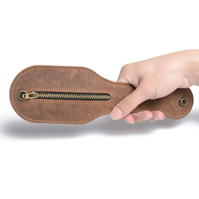 Genuine Leather Coin Purse for Men – Vintage Cowhide Multi-Function EDC Wallet and Waist Money Bag