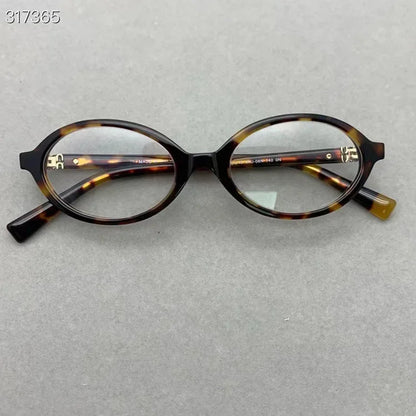Zhang Yuan Vintage Oval Glasses — English Version Luminous Frame for Men & Women, Fashionable Bookworm Style Eyewear