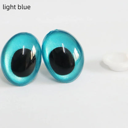 10PCS 3D Colorful Safety Eyes - Oval Crochet Doll Eyes for Amigurumi DIY Toy Making