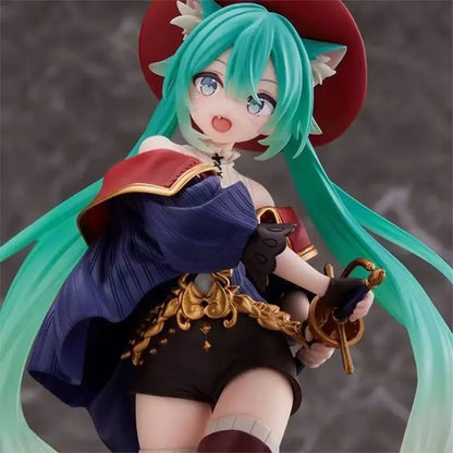 11cm Hatsune Miku Desktop Action Figure – Cute Neko T-Shirt Anime Figurine, Kawaii Girl Model Toy Gift