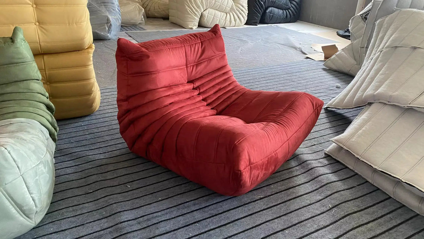 Caterpillar Single Sofa Chair – Cozy Tatami Lounge Chair for Living Room, Bedroom, Balcony, Reading, and Leisure