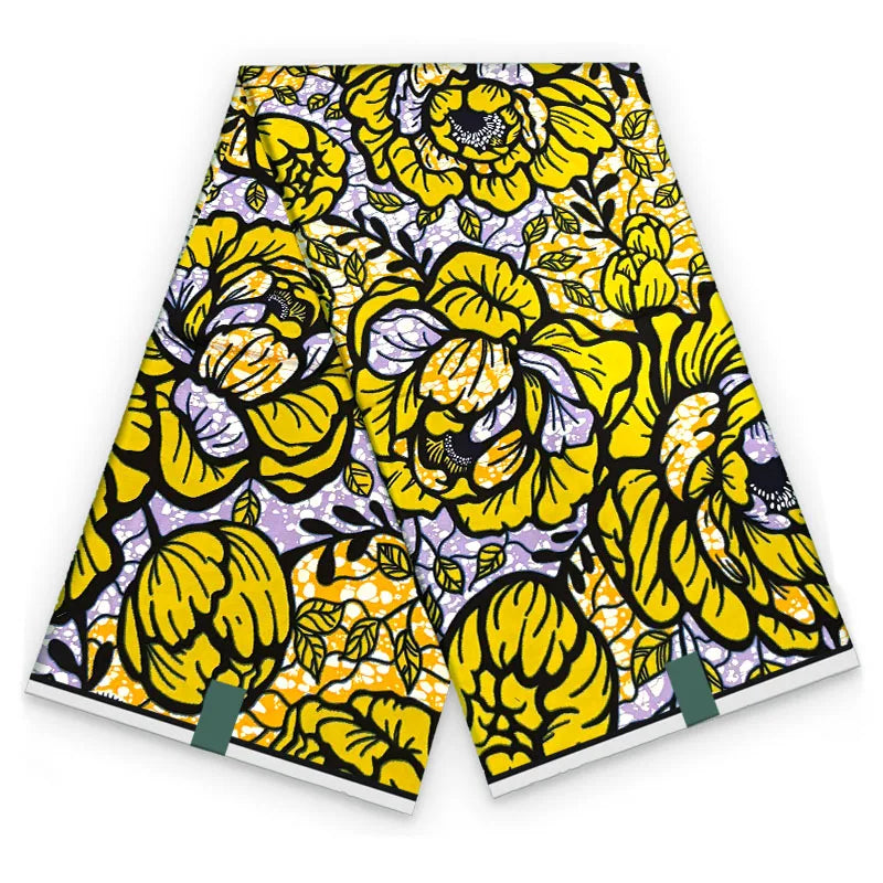 2026 African Ankara Wax Print Fabric - 100% Cotton Soft High Quality Original Real Wax Fabric for Party Dresses HH101